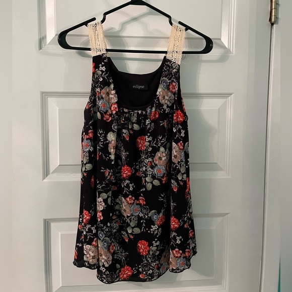Eclipse floral blouse shirt size small - Picture 1 of 4